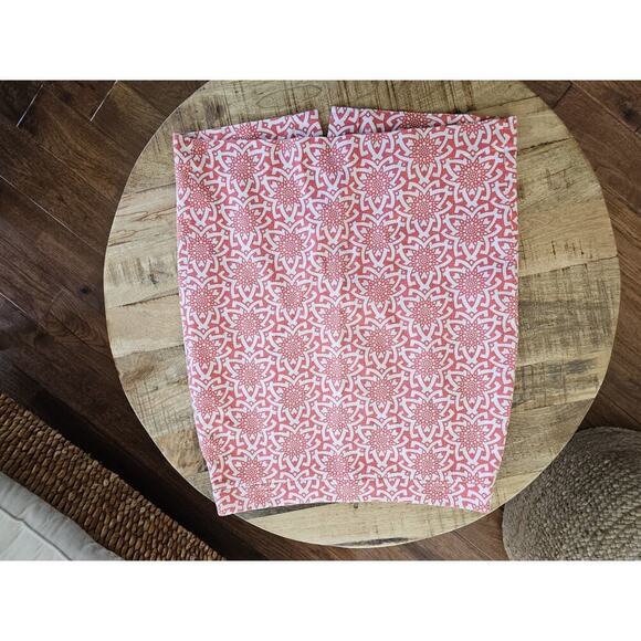 J. Crew Coral Medallion Print Basketweave Cotton Pencil Skirt Women's 8 - Picture 3 of 8